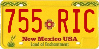 NM license plate 755RIC
