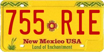 NM license plate 755RIE