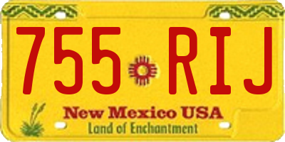 NM license plate 755RIJ