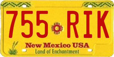 NM license plate 755RIK