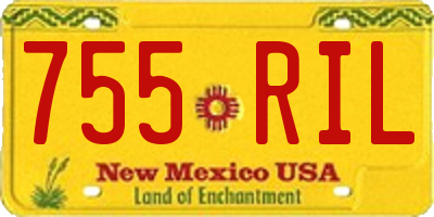 NM license plate 755RIL
