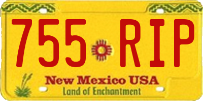 NM license plate 755RIP