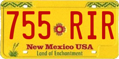 NM license plate 755RIR