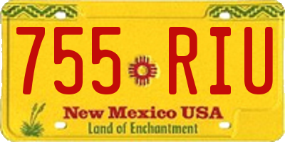 NM license plate 755RIU