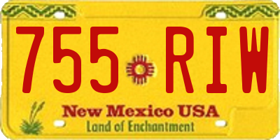 NM license plate 755RIW