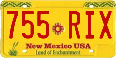 NM license plate 755RIX