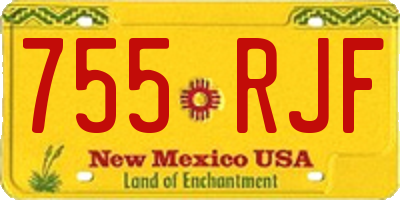 NM license plate 755RJF
