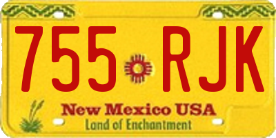 NM license plate 755RJK