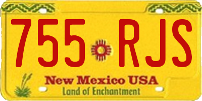 NM license plate 755RJS