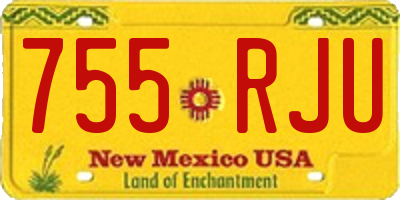 NM license plate 755RJU
