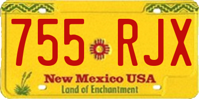 NM license plate 755RJX