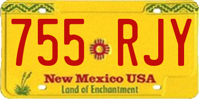 NM license plate 755RJY