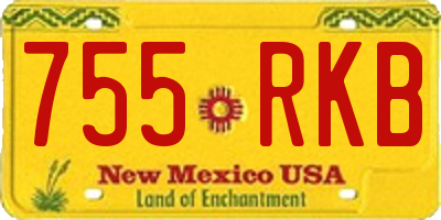 NM license plate 755RKB