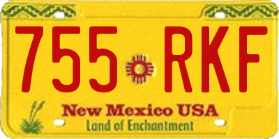 NM license plate 755RKF