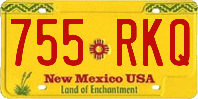 NM license plate 755RKQ