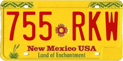 NM license plate 755RKW