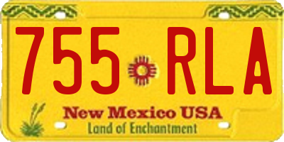 NM license plate 755RLA