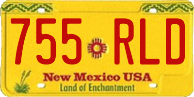 NM license plate 755RLD