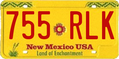 NM license plate 755RLK