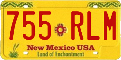 NM license plate 755RLM