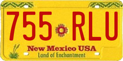 NM license plate 755RLU
