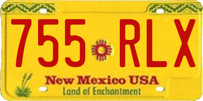 NM license plate 755RLX