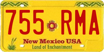 NM license plate 755RMA