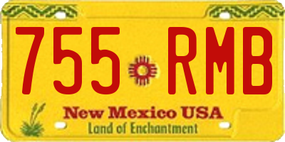 NM license plate 755RMB