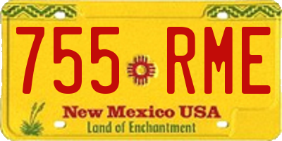 NM license plate 755RME