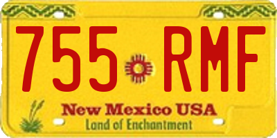NM license plate 755RMF