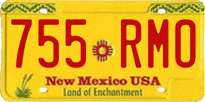 NM license plate 755RMO