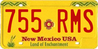 NM license plate 755RMS