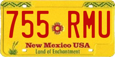 NM license plate 755RMU