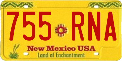 NM license plate 755RNA