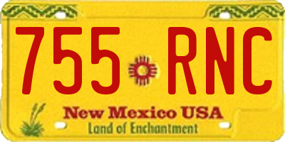 NM license plate 755RNC