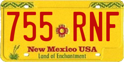 NM license plate 755RNF