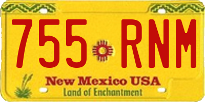 NM license plate 755RNM