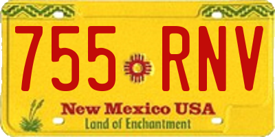NM license plate 755RNV