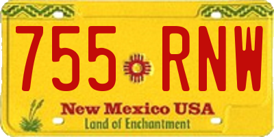 NM license plate 755RNW