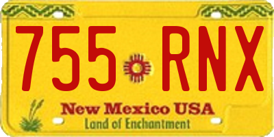 NM license plate 755RNX