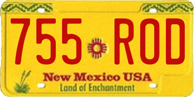 NM license plate 755ROD