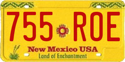 NM license plate 755ROE