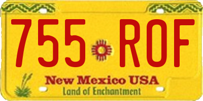 NM license plate 755ROF