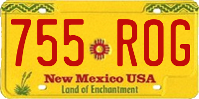 NM license plate 755ROG