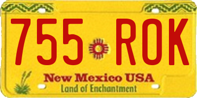 NM license plate 755ROK