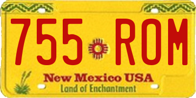 NM license plate 755ROM