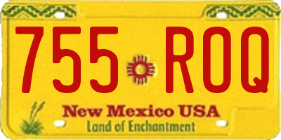 NM license plate 755ROQ