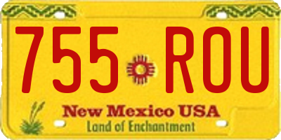 NM license plate 755ROU