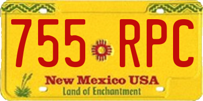 NM license plate 755RPC
