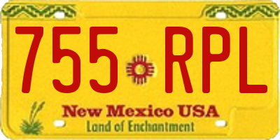 NM license plate 755RPL